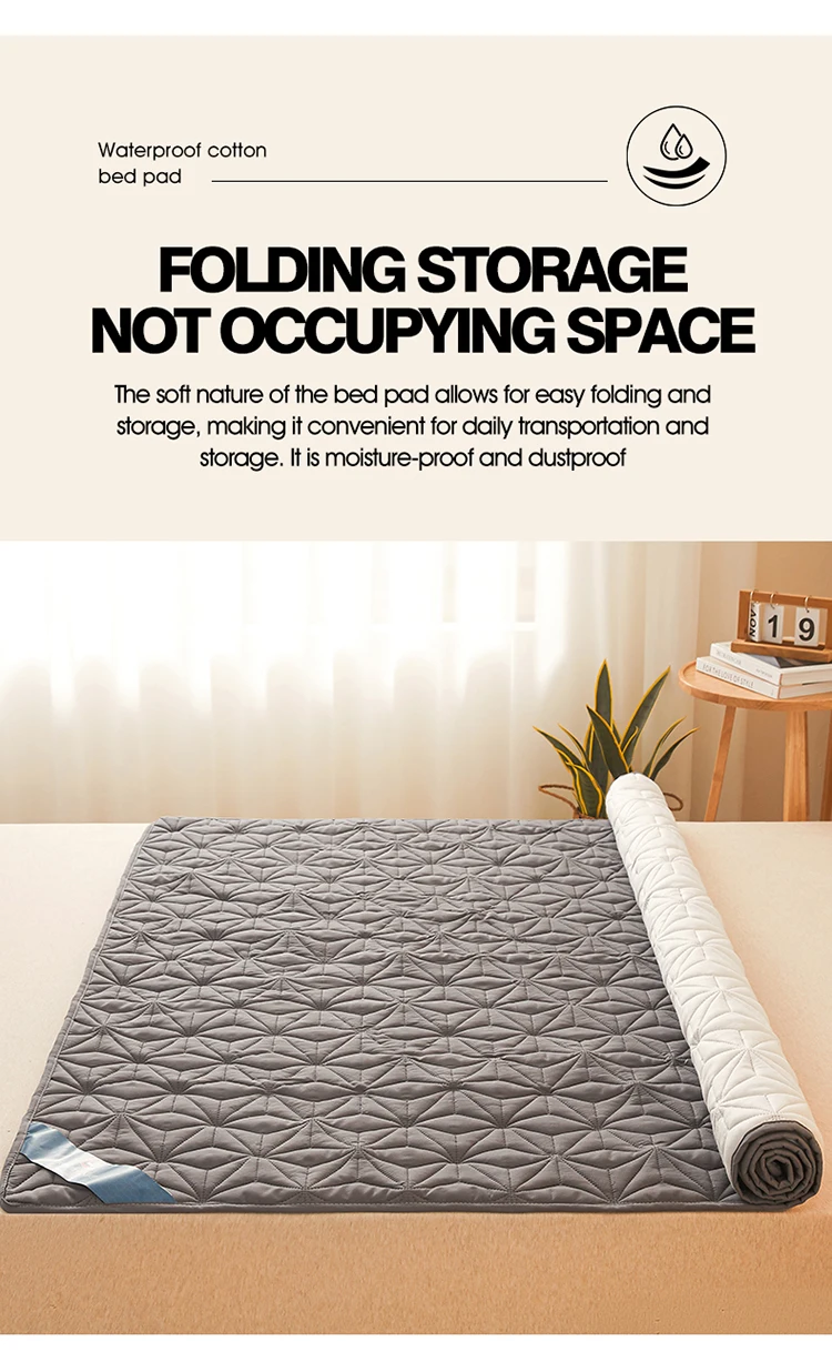 Funda impermeable con banda elástica, almohadilla protectora acolchada, colcha, Funda de colchón de invierno para cama individual/doble 140/160 - Imagen 17