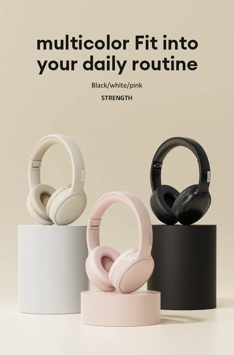 Choice Lenovo TH30 auriculares inalámbricos Bluetooth 5,3 deportivos con micrófono auriculares de música auriculares plegables de baja latencia para juegos para Xiaomi - Imagen 15