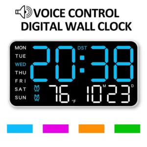 Reloj de pared Digital grande, pantalla de temperatura, fecha, semana, Control remoto, alimentado por USB, reloj de mesa, alarmas duales montadas en la pared, relojes LED
