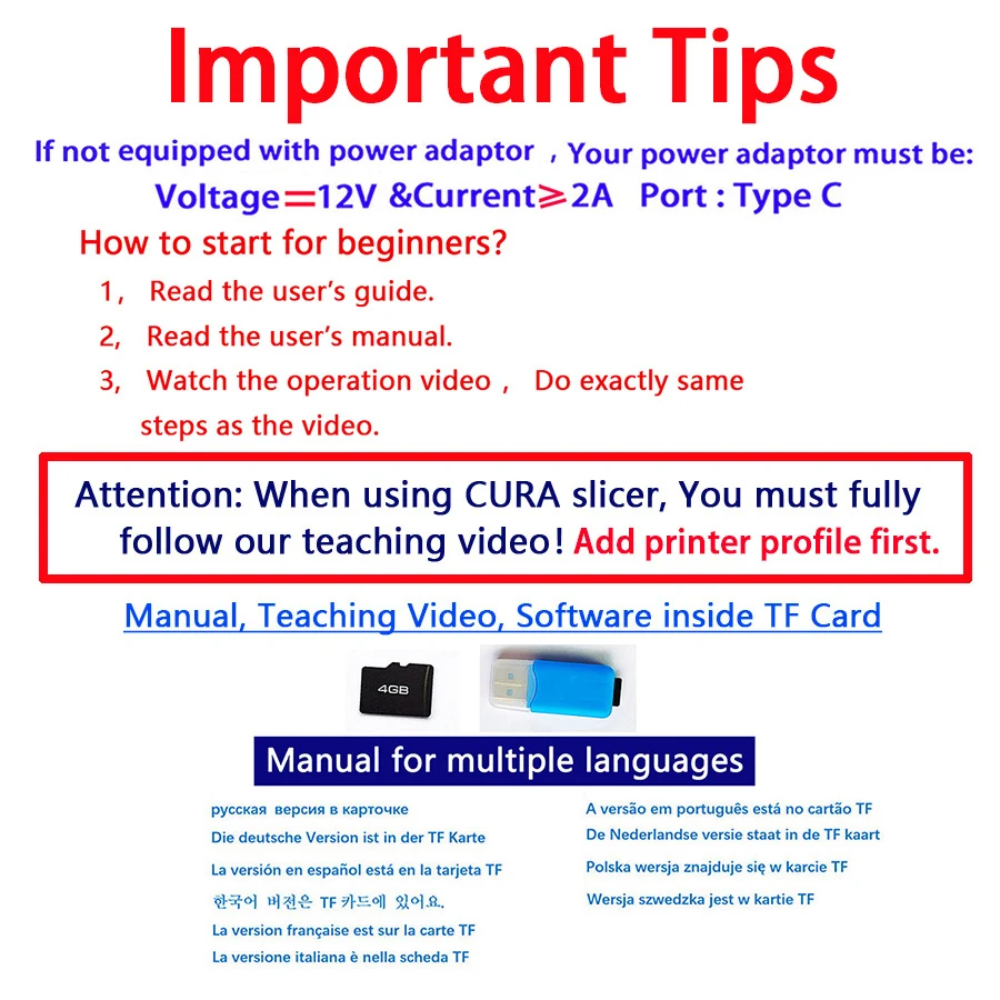 Impresora 3D EasyThreed compatible con filamento PLA TPU de 1,75 mm incluye adaptador de corriente. - Imagen 4