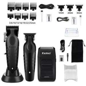 Kemei KM-2296 KM-2299 KM-1102 Kit de cortadora de pelo Afeitadora eléctrica para hombres Máquina cortadora de pelo Máquina para cortar cabello profesional - kit-no box