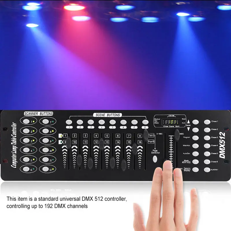 Controlador Fieryzeal 192 DMX, equipo de DJ, consola DMX 512, iluminación de escenario, Control de DJ para focos de luz con cabezal móvil LED Par - Imagen 2