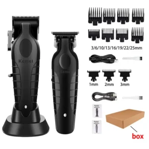 Kemei KM-2296 KM-2299 KM-1102 Kit de cortadora de pelo Afeitadora eléctrica para hombres Máquina cortadora de pelo Máquina para cortar cabello profesional - kit 1-Paper box