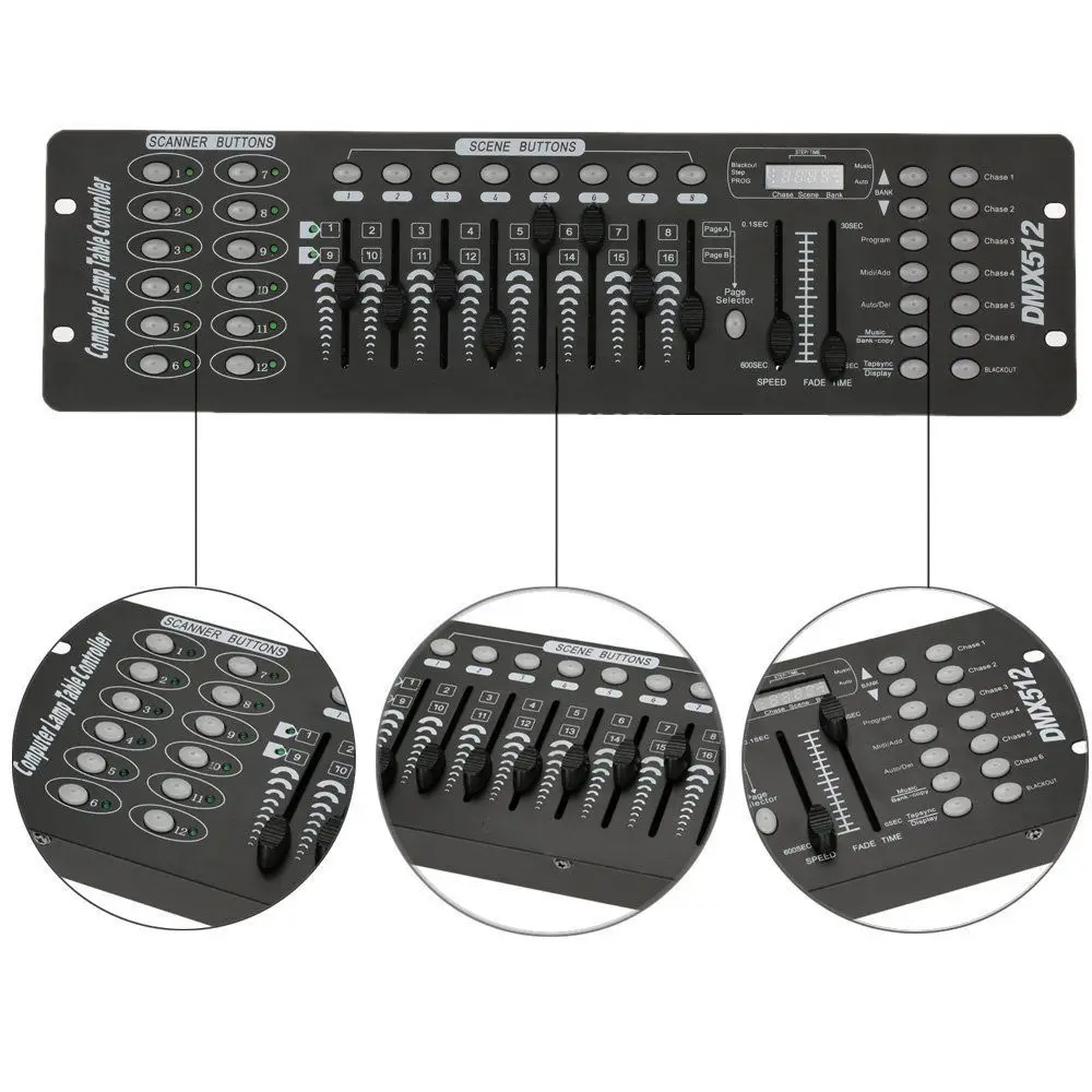 Controlador Fieryzeal 192 DMX, equipo de DJ, consola DMX 512, iluminación de escenario, Control de DJ para focos de luz con cabezal móvil LED Par - Imagen 5